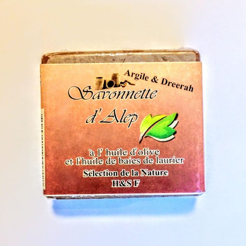 Savon d'Alep à l'Argile & Dreerah - 100g - 100% Naturel