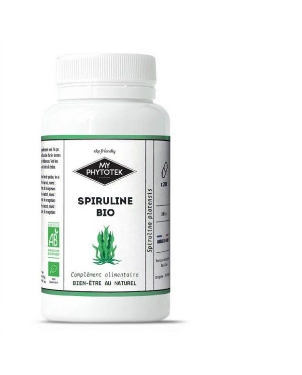 Gélules de Spiruline Bio - 200 gélules de 400mg - MyPhytotek