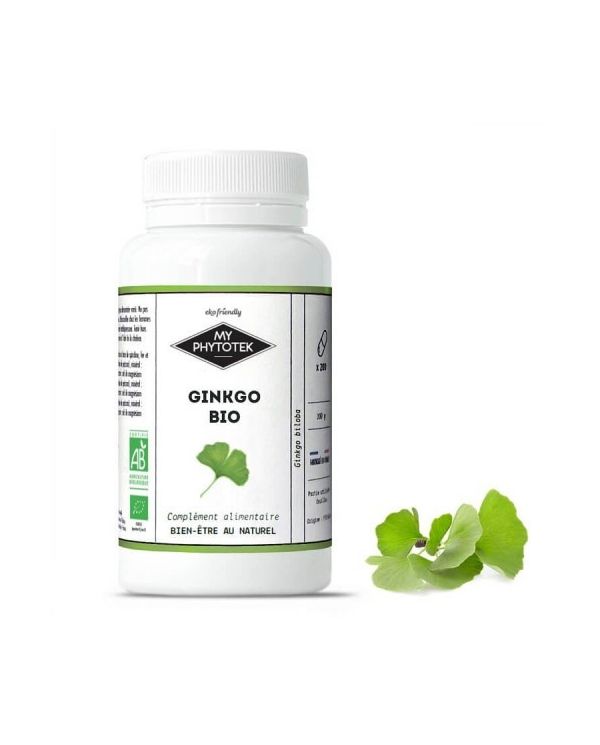 200 Gélules Ginkgo Biloba BIO - 180mg - MyPhytotek