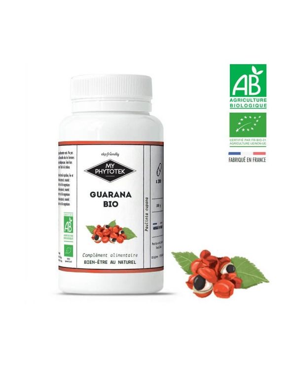 200 Gélules Guarana BIO - 300mg - MyPhytotek