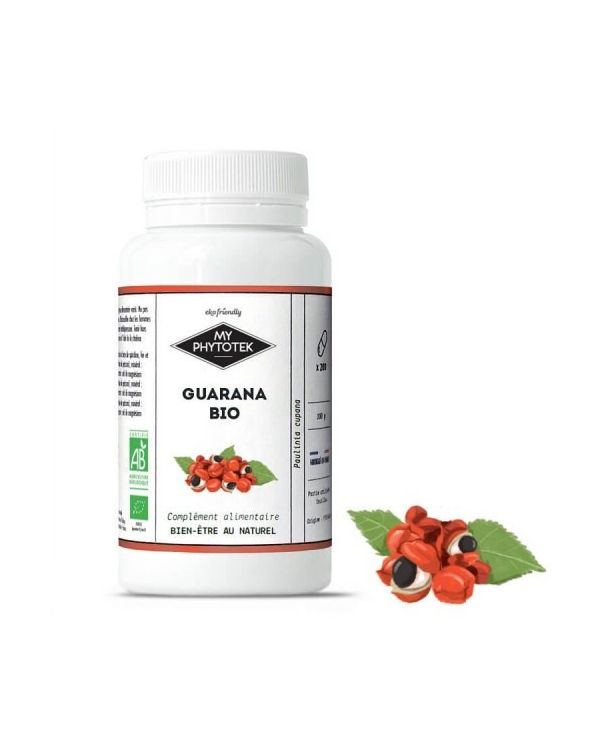 200 Gélules Guarana BIO - 300mg - MyPhytotek