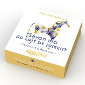 Savon Lait de Jument FRAIS BIO (40%) - Camomille & Bourrache - 100g - Khentii