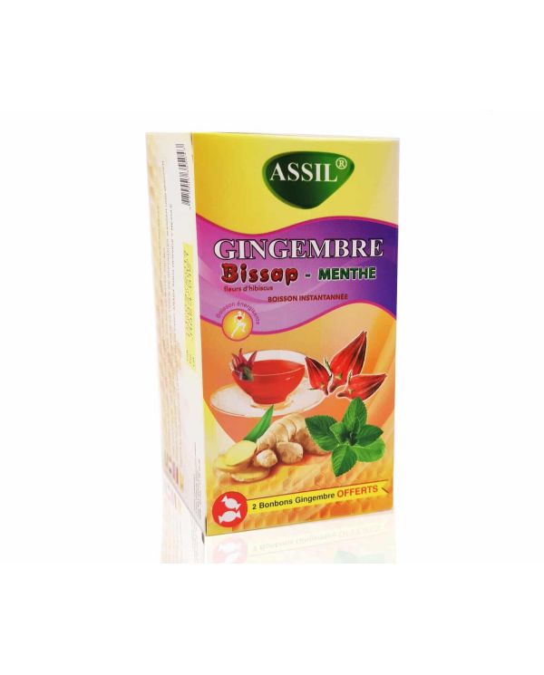 Tisane Gingembre Bissap (Fleurs d'Hibiscus) et Menthe - 100% Naturelle - ASSIL