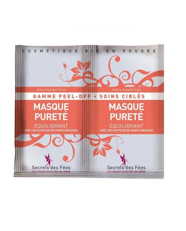 Masque Pureté Équilibrant Bio (PEEL-OFF) - Sachet 2 doses de 8 g - Secrets des Fées