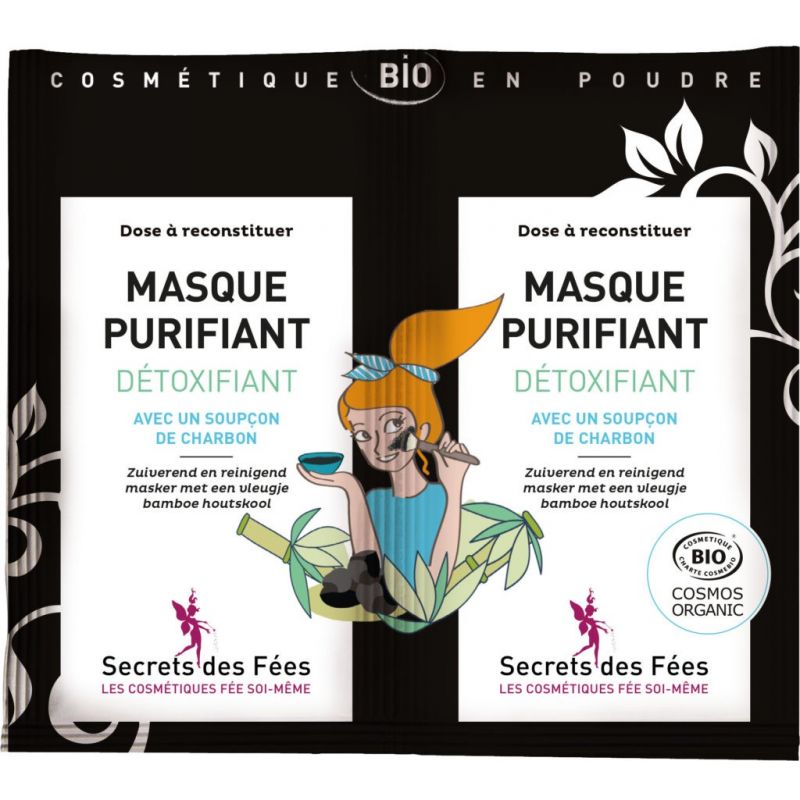 Masque Purifiant Détoxifiant Bio (PEEL-OFF) - Sachet 2 doses de 4,5 g - Secrets des Fées