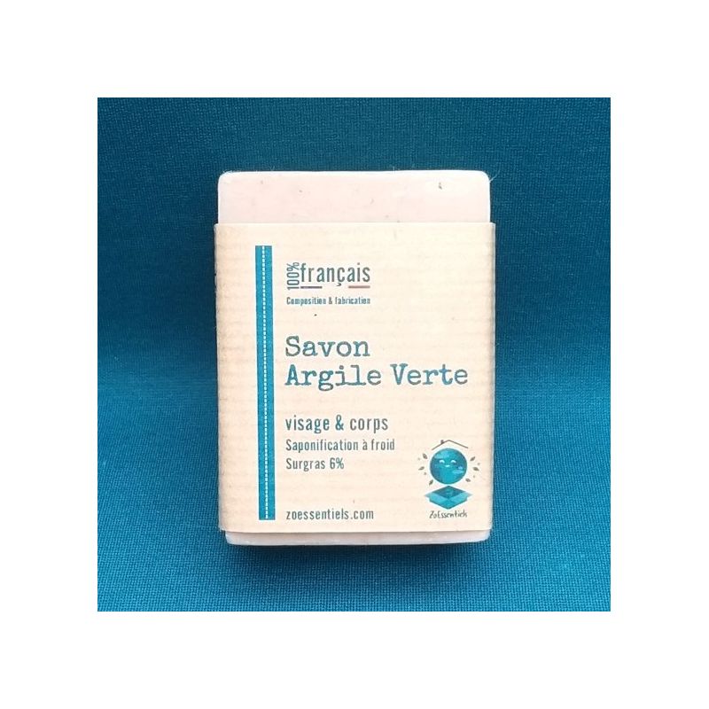 Savon Argile Verte Bio pour Visage & Corps - 100g - ZOESSENTIELS