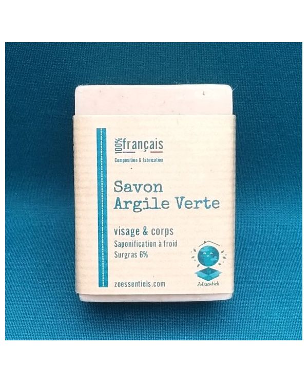 Savon Argile Verte Bio pour Visage & Corps - 100g - ZOESSENTIELS