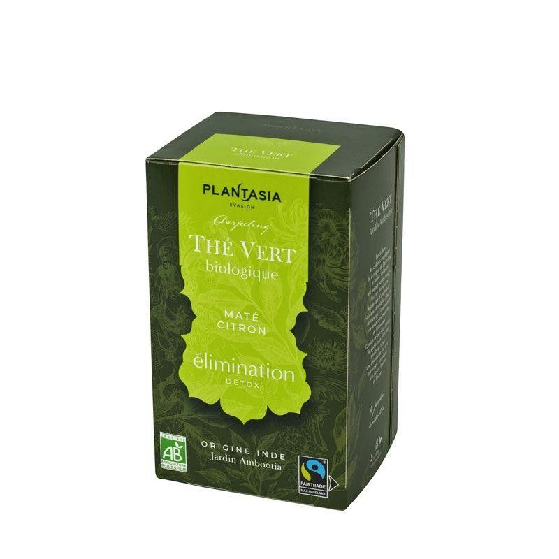 Thé vert Bio Elimination - Maté et Citron Bio - 18 sachets - Plantasia Plantasia - 1