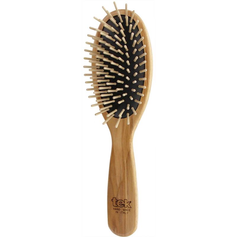 Brosse à Cheveux Ovale en Bois de Frêne Antistatique - 100% naturelle - Tek Tek (Made In Italy) - 1