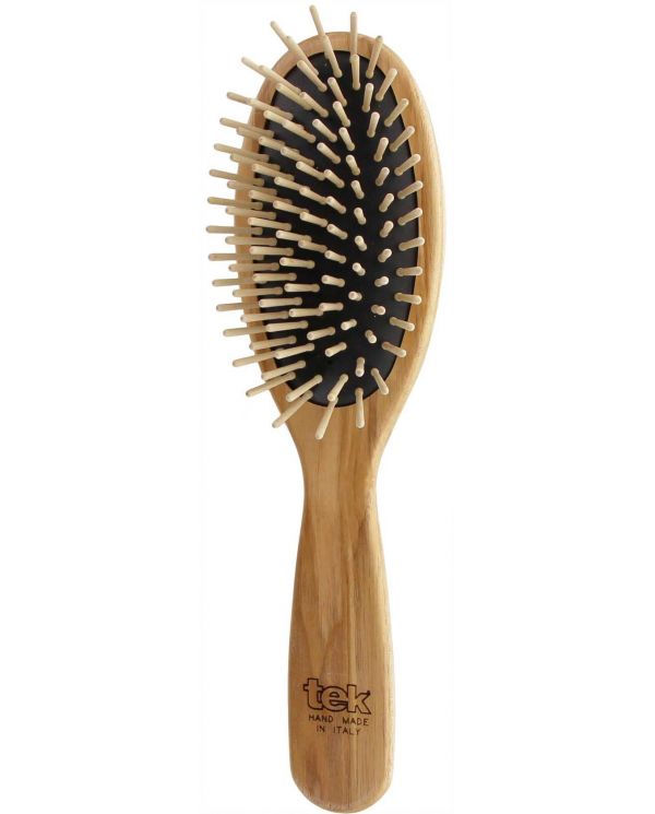 Brosse à Cheveux Ovale en Bois de Frêne Antistatique - 100% naturelle - Tek Tek (Made In Italy) - 1