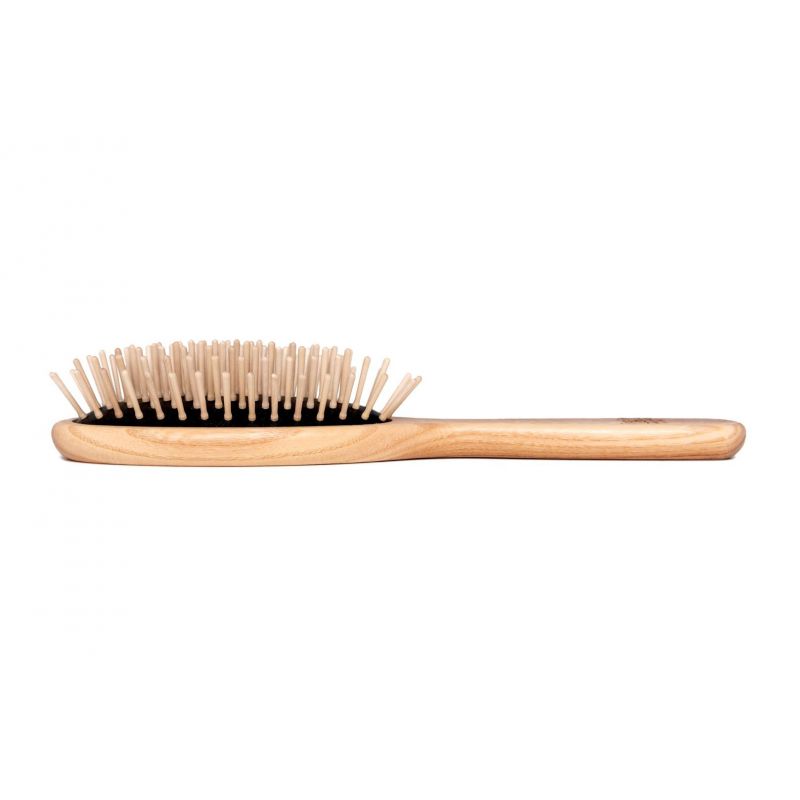 Brosse à Cheveux Ovale en Bois de Frêne Antistatique - 100% naturelle - Tek Tek (Made In Italy) - 2