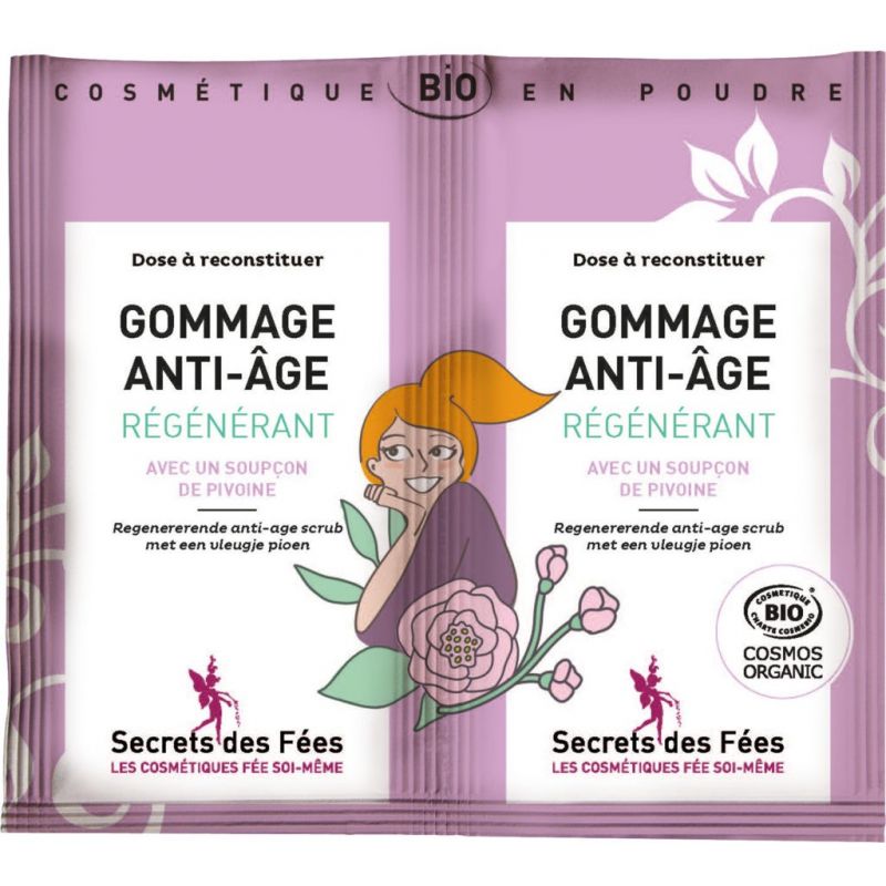 Gommage Anti-Age régénérant à la pivoine Bio (PEEL-OFF) - Sachet 2 doses de 4,5 g - Secrets des Fées