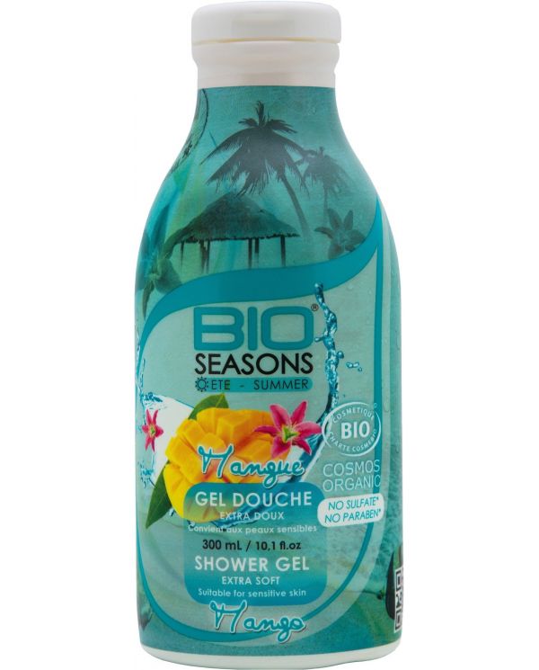 Gel Douche à la Mangue Bio extra doux - 1L - Bio Seasons