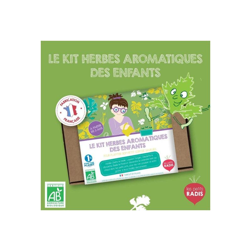 Kit herbes aromatiques bio des enfants - Jardinage - Les petits Radis