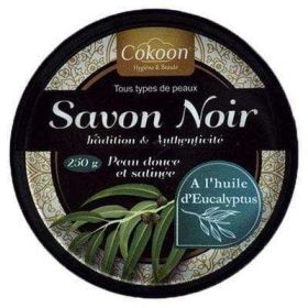 Savon noir à l'Huile d'Eucalyptus pour visage et corps 250g - Cokoon