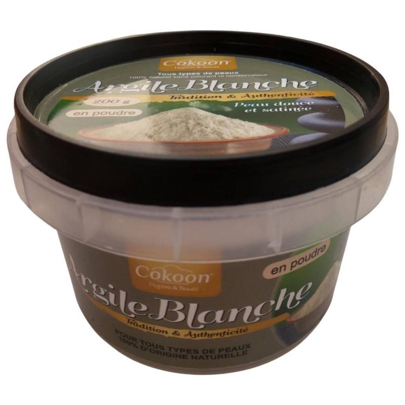 Argile Blanche en poudre pour cheveux et corps 200g - Cokoon