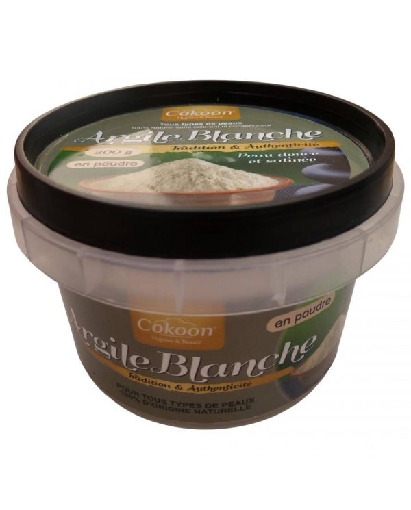 Argile Blanche en poudre pour cheveux et corps 200g - Cokoon