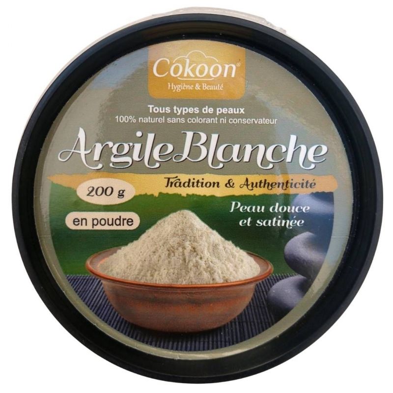 Argile Blanche en poudre pour cheveux et corps 200g - Cokoon