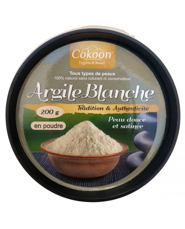 Argile Blanche en poudre pour cheveux et corps 200g - Cokoon