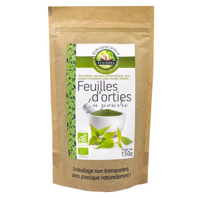 Feuilles d'Orties Bio en poudre - 150g - Écoidées (Ethnoscience)