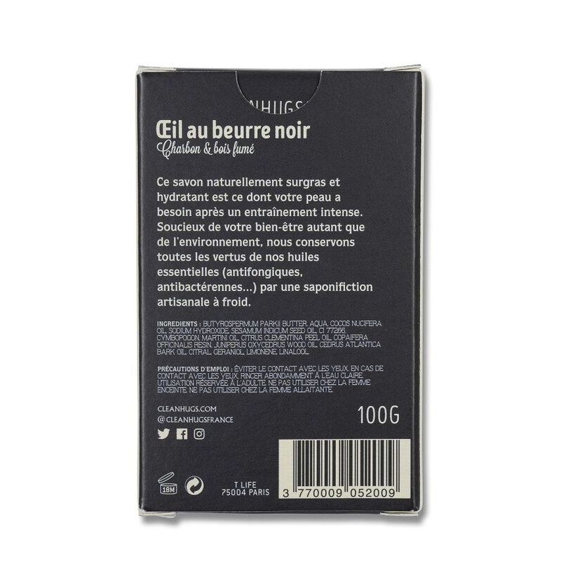 Savon au Charbon Actif Bio Œil Au Beurre Noir pour sportifs (Homme) - 100 g -  Clean Hugs