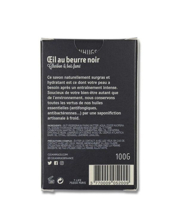 Savon au Charbon Actif Bio Œil Au Beurre Noir pour sportifs (Homme) - 100 g -  Clean Hugs