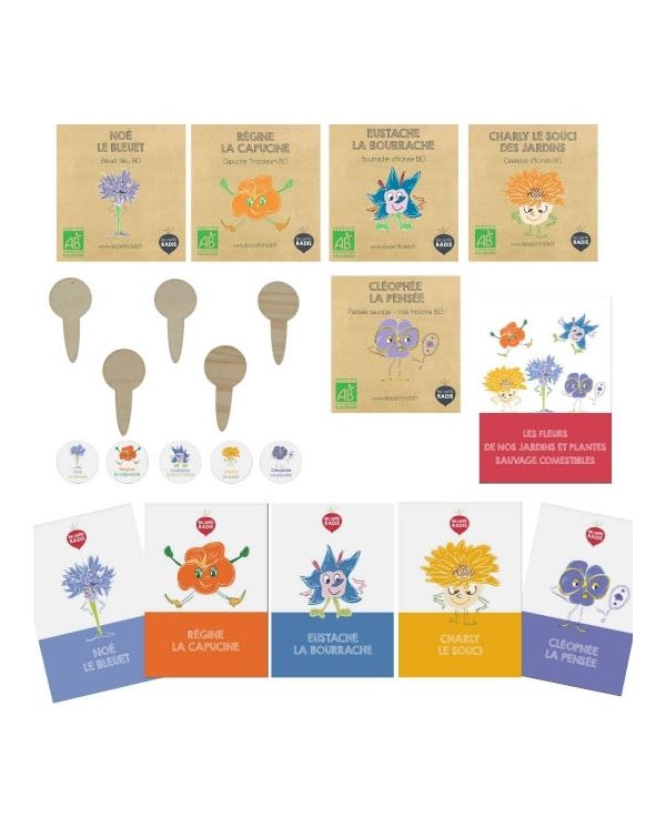 Kit de Fleurs Bio Comestibles pour enfants - Les petits Radis