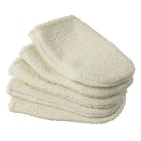 Lot de 5 petits gants à démaquiller en coton bio écru - Turbaneo