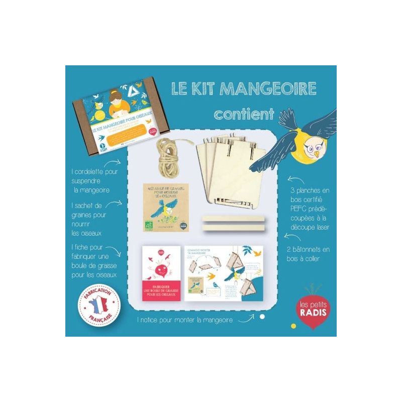 Kit Mangeoire pour oiseaux dans le jardin - Les petits Radis