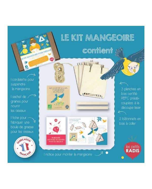 Kit Mangeoire pour oiseaux dans le jardin - Les petits Radis