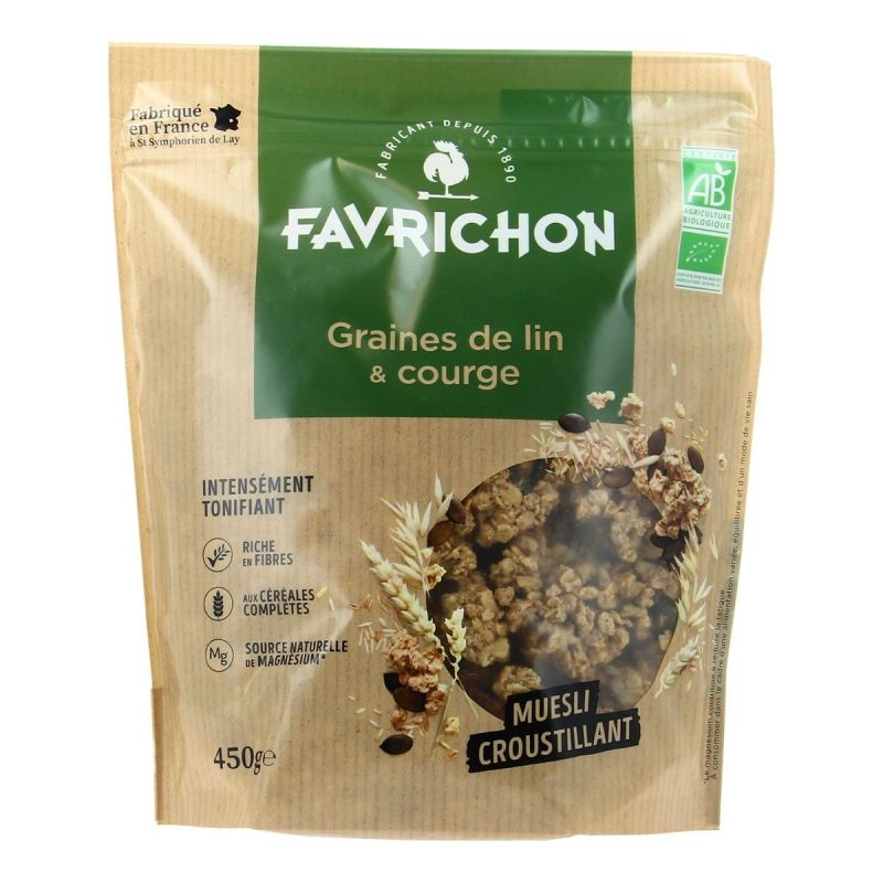 Muesli graines de Lin & Courge Bio - 900G  - Favrichon