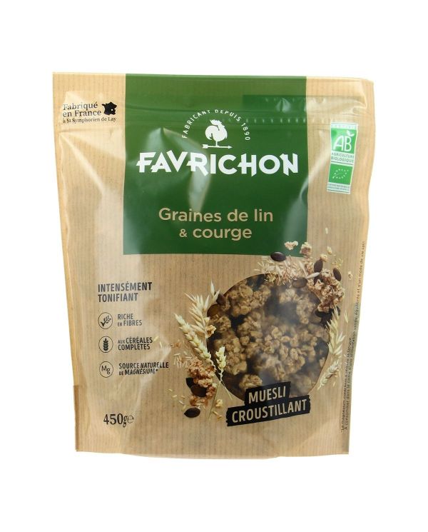 Muesli graines de Lin & Courge Bio - 900G  - Favrichon