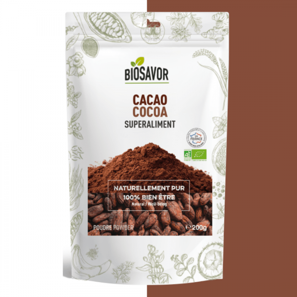 Cacao Bio en poudre - SuperAliment - 200g - BioSavor