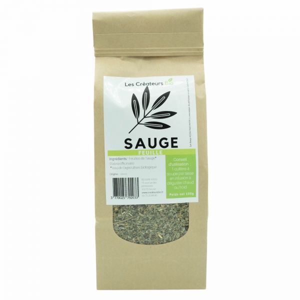 Feuilles de Sauge - 100% Naturelle - 100g - Les Créateurs Bio