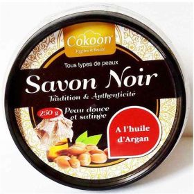 Savon noir à l'Huile d'Argan pour visage et cheveux 250g - Cokoon