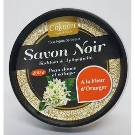 Savon noir à la Fleur d'Oranger pour visage et corps 250g - Cokoon