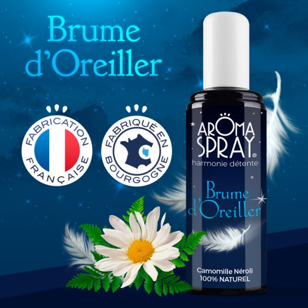 Brume d'Oreiller Camomille Néroli aux huiles essentielles 100% naturelles - 100ml - Aromaspray