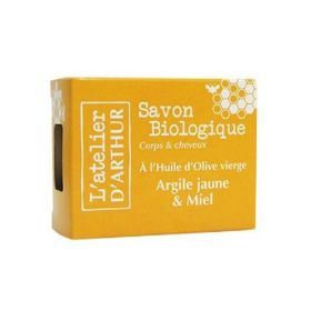 Savon à l'huile d'Olive Bio - Argile Jaune et Miel - 100g - L'Atelier d'Arthur