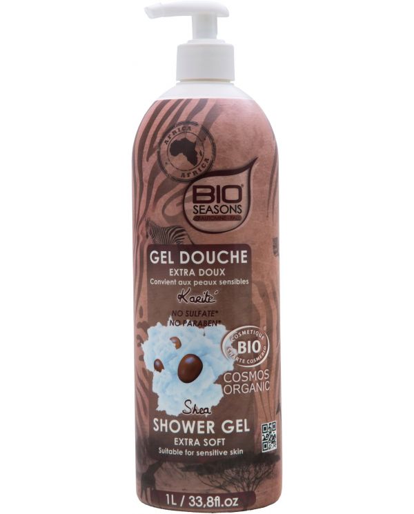 Gel douche Karité Bio extra doux - 1L - Bio Seasons