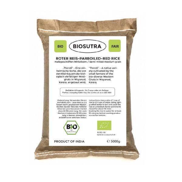 Riz Rouge Étuvé BIO Ayurvédique 5Kg – Thondi