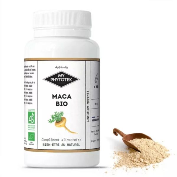 Gélules de Maca Bio - 200 gélules de 250mg - MyPhytotek