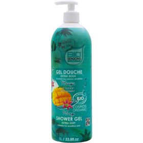 Gel Douche à la Mangue Bio extra doux - 1L - Bio Seasons