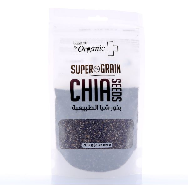 Graines de Chia Coupe-faim et anti-oxydant (Chia Seeds) - 200g - Dr Organic+ (Hemani)