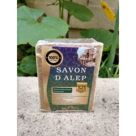 Savon d'Alep avec 25% de Laurier pour Visage et Corps - 100% Naturel - 200g