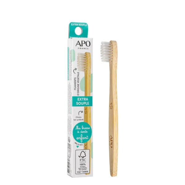 Brosse à dents en Bambou pour enfants - Extra-Souple - APO