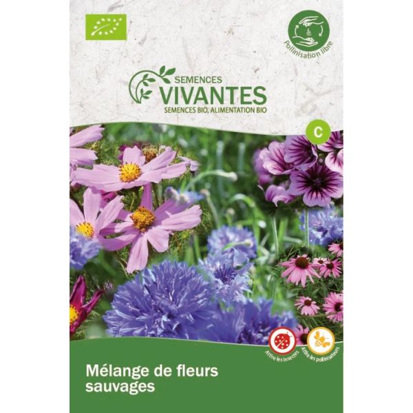 Mélange de fleurs Bio pour bouquets - Sachet de Fleurs à semer - Semences Vivantes