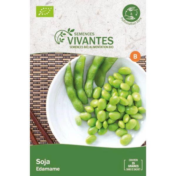 Graines de Soja Edamame Bio - Sachet de 25 graines à planter - Semences Vivantes