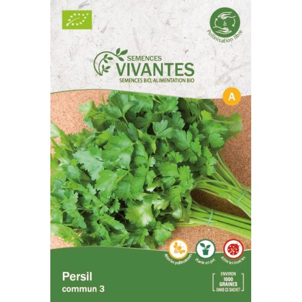 Graines de Persil Commun 3 Bio - Sachet de 1000 graines à planter - Semences Vivantes