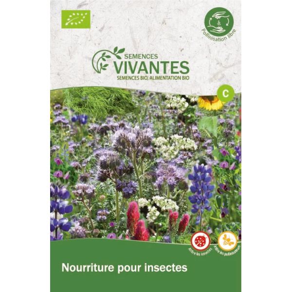 Nourriture pour insectes Bio - Fleurs comestibles à semer - Semences Vivantes