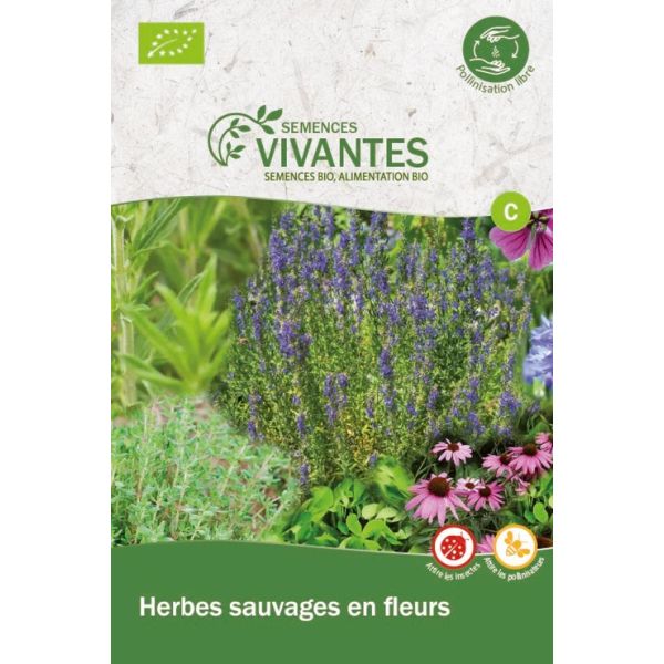 Mélange de fleurs sauvages Bio - Sachet de Fleurs à semer - Semences Vivantes